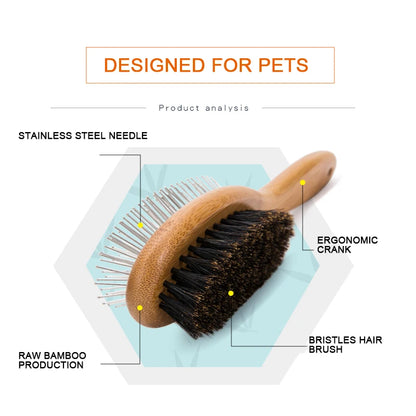 Truelove Pet Double-sided Brush Comb Stainless Steel Needle Bristles Hair Brush Grooming Competition Vacation Cat Dog TLK23131