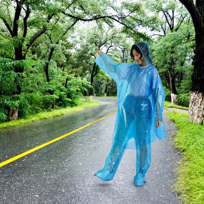 Disposable Raincoat Adult Emergency Waterproof Rain Coat Hiking Raincoat Camping Hood Rain Clothes Covers Rainwear Poncho Pants