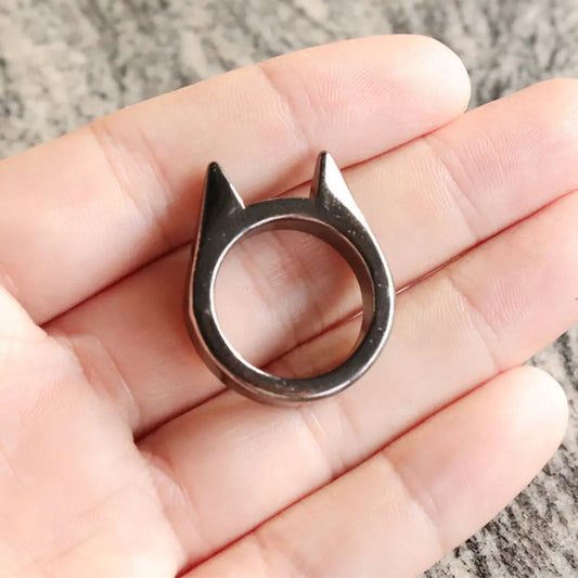 Women Self Defense Broken Window Cat's Ear Ring Self Defense Supplies Birthday Gift Outdoor Self Defense Ring