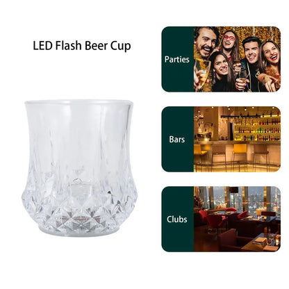 Portable LED Flashing Glowing Water Liquid Activated Light-up Wine Glass Cup Mug Light Up Champagne Beer Bucket Bars Night Party