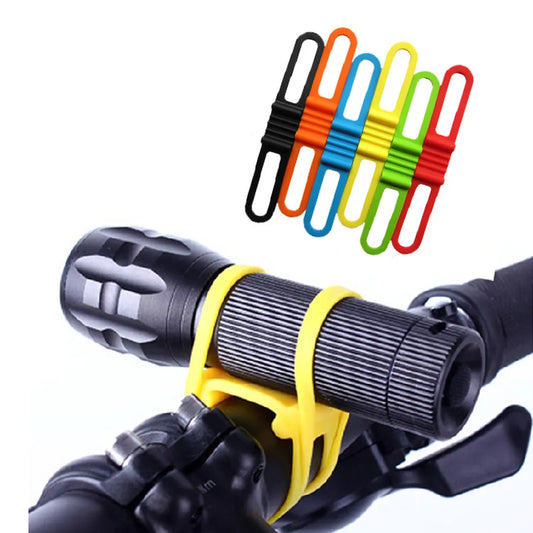 MTB Cycling Bike Bicycle Silicone Band Flash Light Flashlight Phone Strap High Strength Bike Light Fixed Tie Ribbon Mount Holder