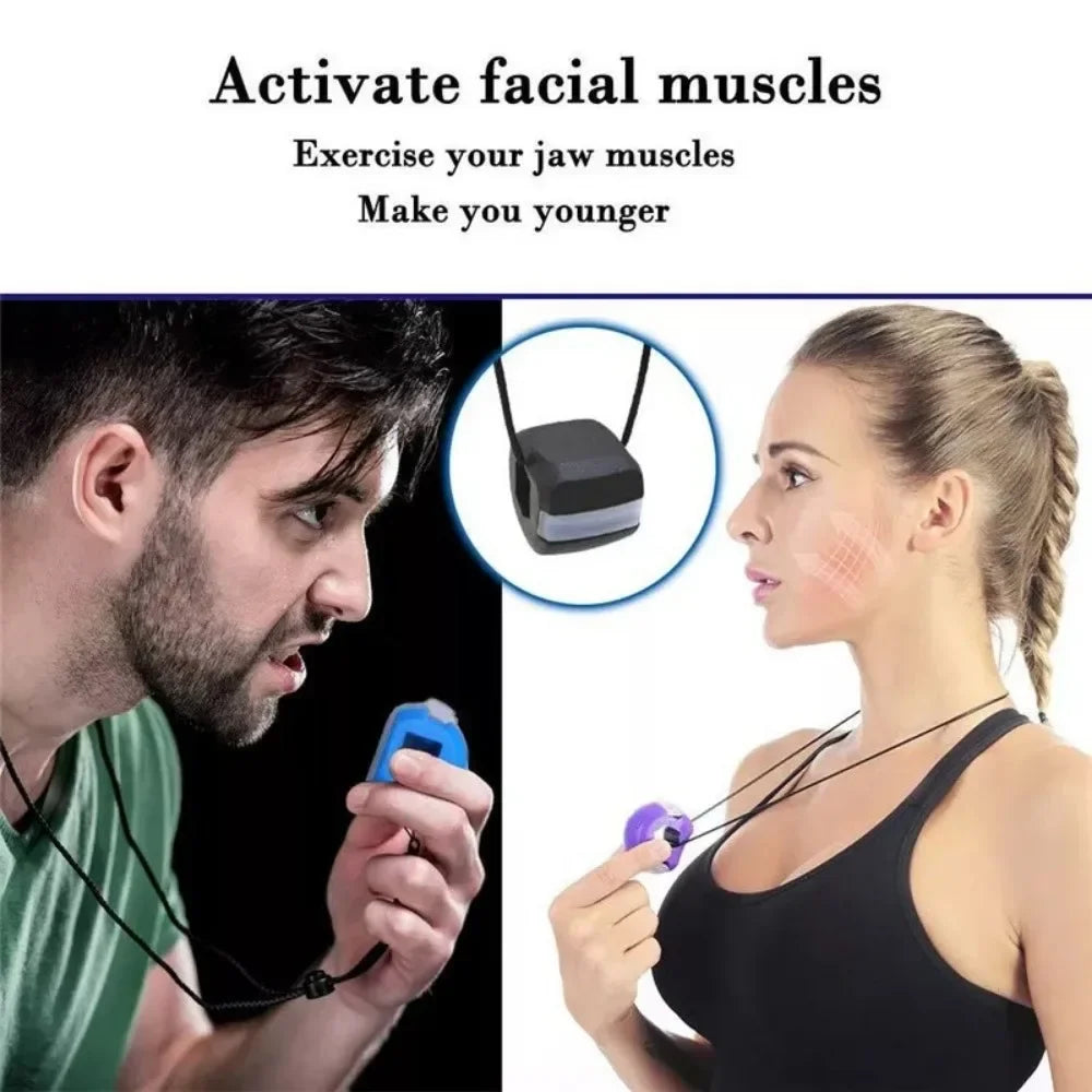 Jaw Trainer Face Exerciser Jaw Exerciser for Jaw Shaper Facial Toner Chin Masseter Muscle Trainer for Double Chin Reducer